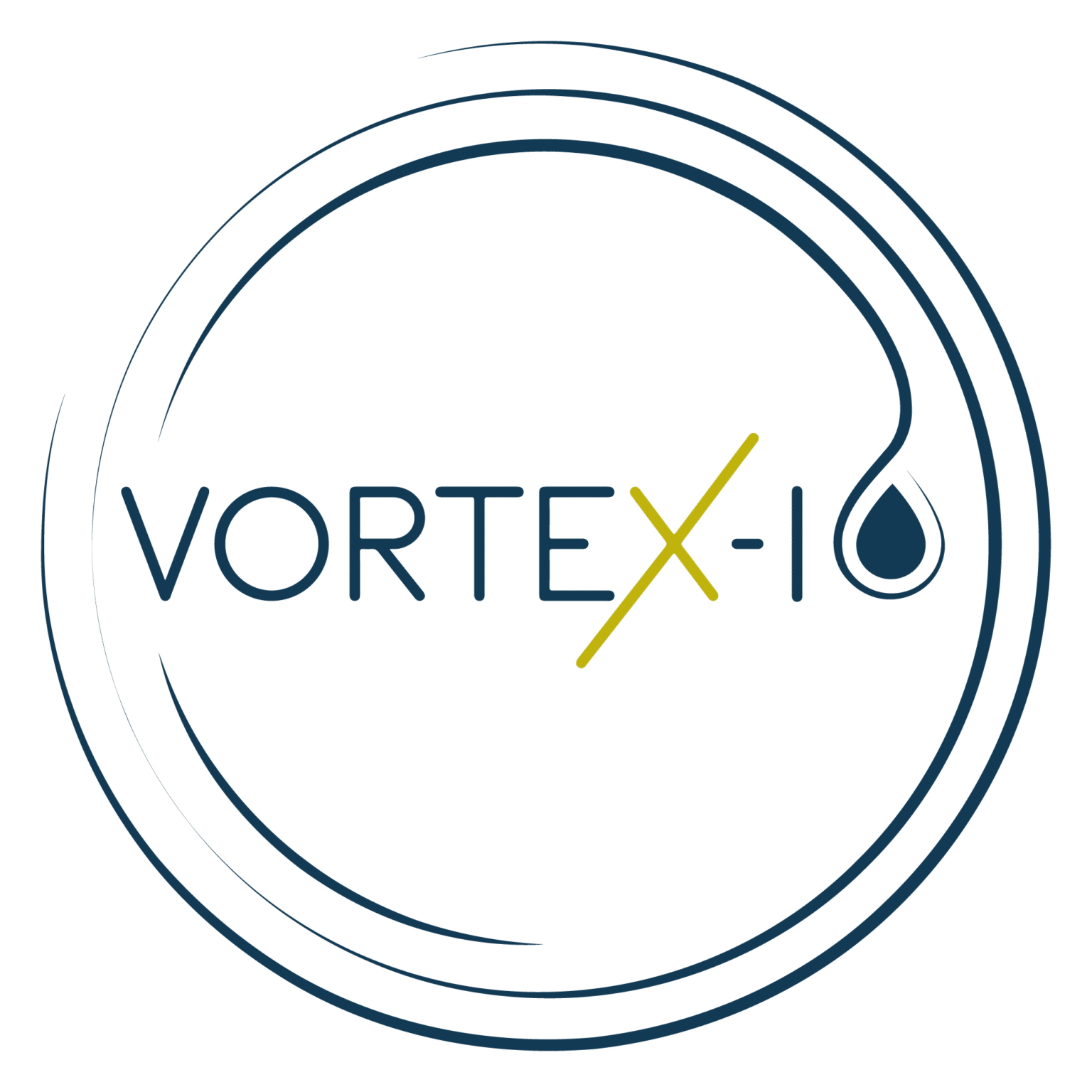 vorteX-io logo round blue transparent background